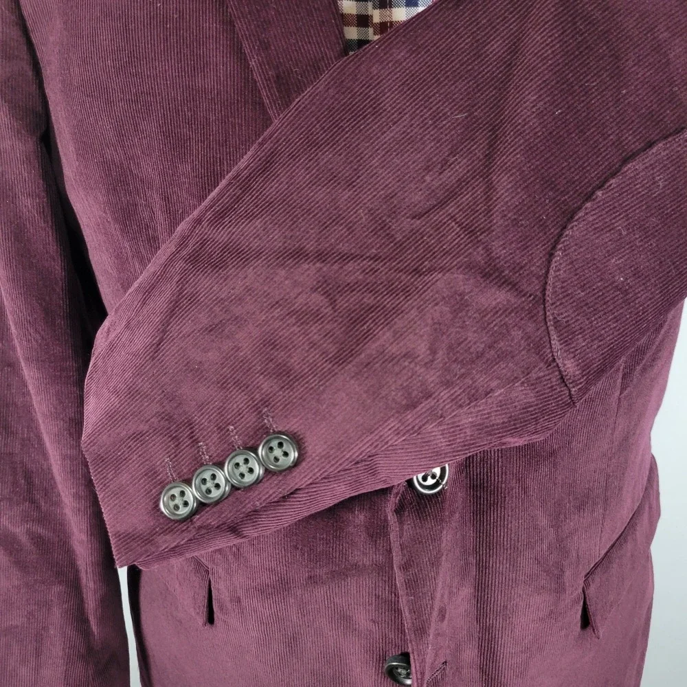 U.S POLO ASSN Men's Sport Coat Blazer‎ Two Button Burgundy Corudory 44R